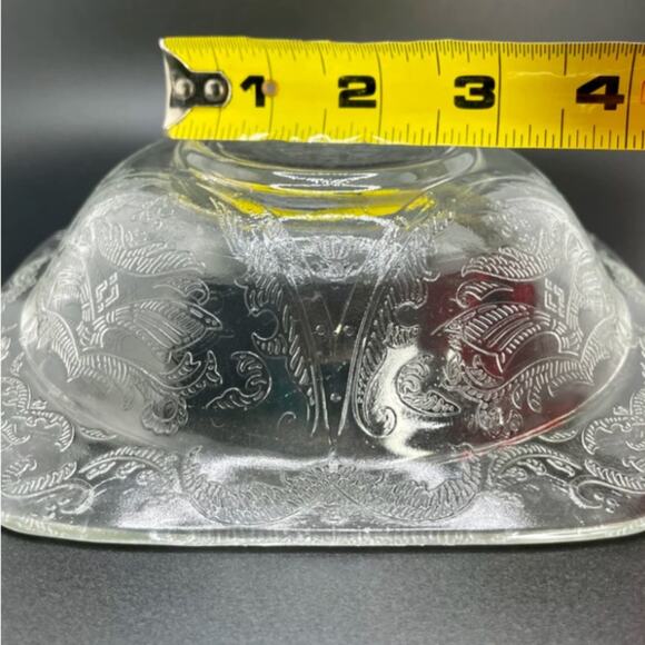 Vintage Depression Glass Madrid Pattern Bowl in Clear Glass. In Excellent Cond. - Picture 7 of 8